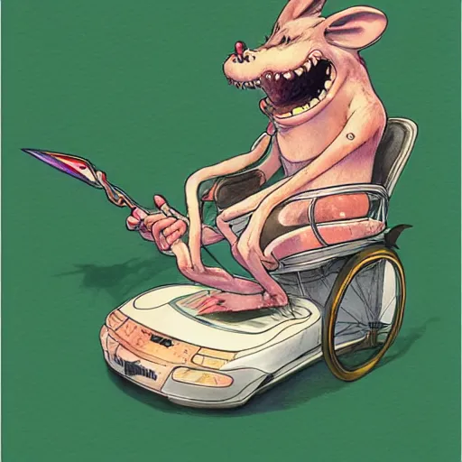 Image similar to ratfink, centered award winning watercolor pen illustration, by caroline choi, edited by range murata