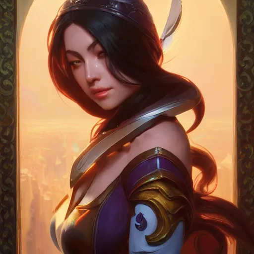 Image similar to perfectly - centered - portrait of irelia from league of legends, intricate, highly detailed, digital painting, artstation, concept art, smooth, sharp focus, illustration, unreal engine 5, 8 k, art by artgerm and greg rutkowski and alphonse mucha