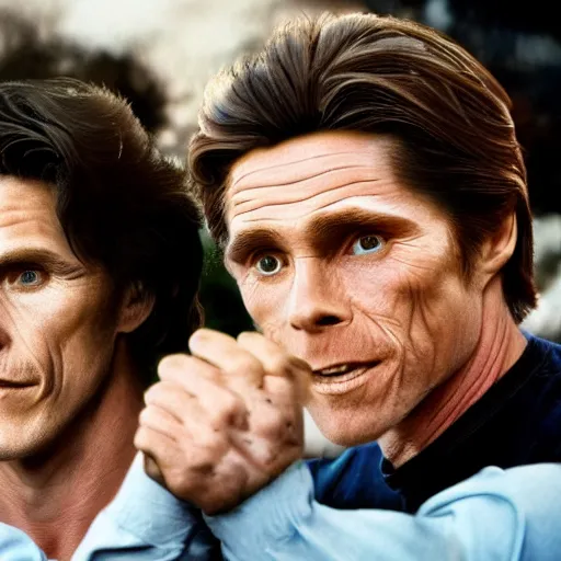 Prompt: youthful combination of willem dafoe and Christian bale, 4K, photorealistic, candid