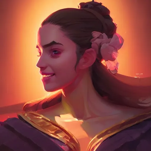 Image similar to portrait of a beautiful woman, maya ali mage, gloomhaven, dynamic lighting, gaudy colors, octane render aesthetic, matte painting concept art, official fanart behance hd artstation by jesper ejsing, by rhads and makoto shinkai and lois van baarle and ilya kuvshinov and rossdraws