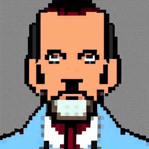 Prompt: Dr. Gregory House in Minecraft art style