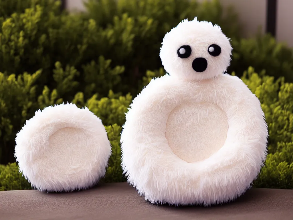 Image similar to a fuzzy plush round critter, product photo