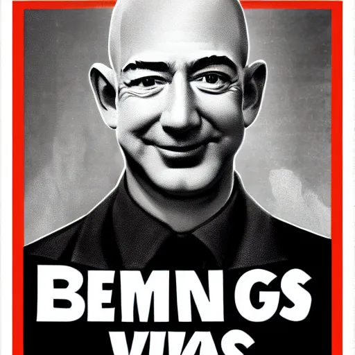 Image similar to jeff bezos as a world war ii propaganda poster