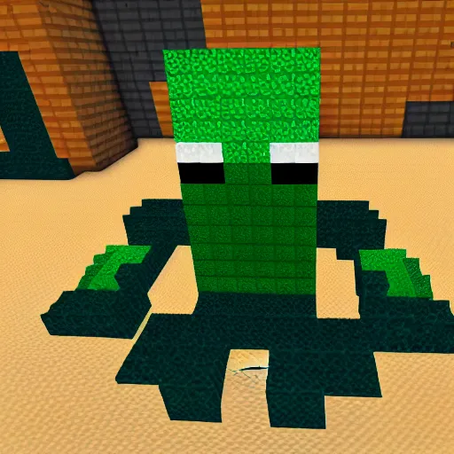 Image similar to Cthulhu in Minecraft