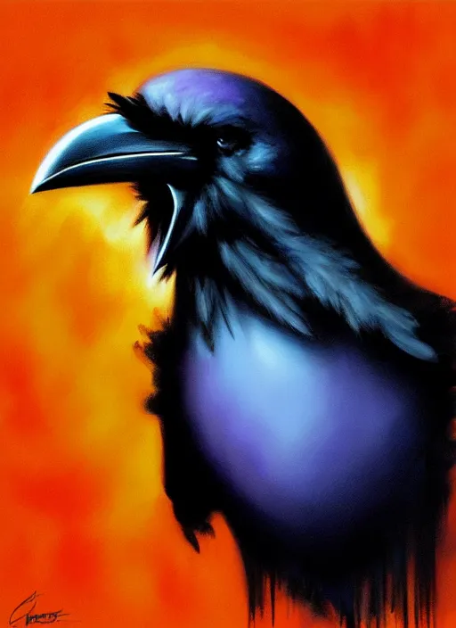 Image similar to a Raven Pokemon, by Casey Baugh, Steve Caldwell, Gottfried Helnwein, and Artgerm, 8k resolution, masterpiece work.