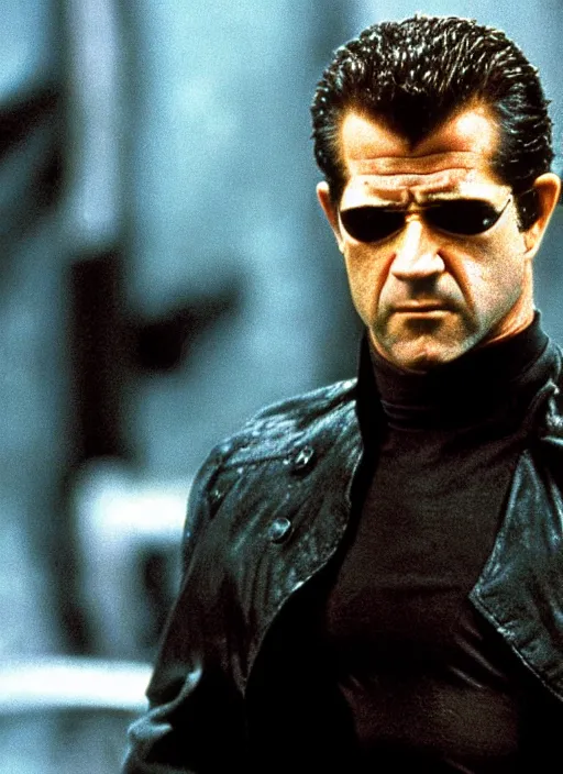 Prompt: Mel Gibson in the matrix