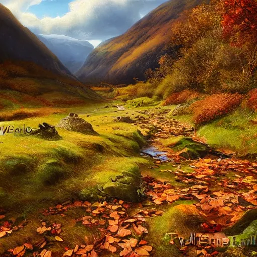 Image similar to beautiful autumnal scottish valley view by tyler edlin