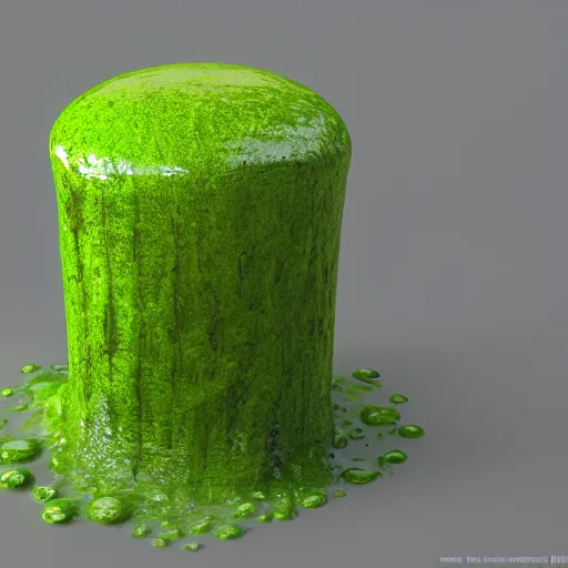 Image similar to wood cane with green slime on it, octane render