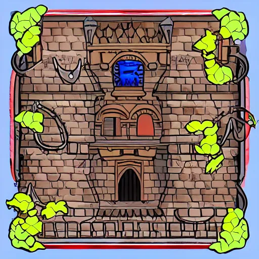 Prompt: cartoon gothic dungeon