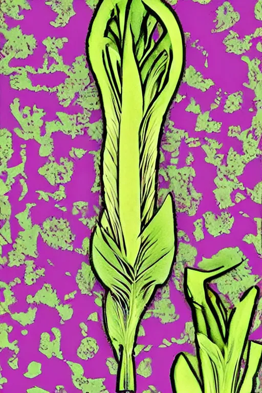 Image similar to an endive's painting in andy warhol style