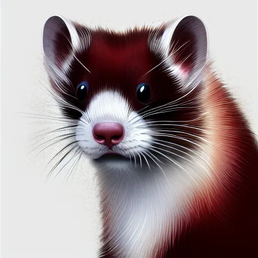 Prompt: A ferret as The Hulk, white background, Digital painting