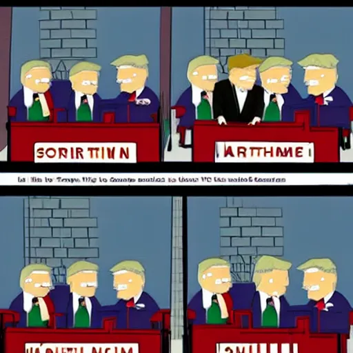 Prompt: donald trump on south park