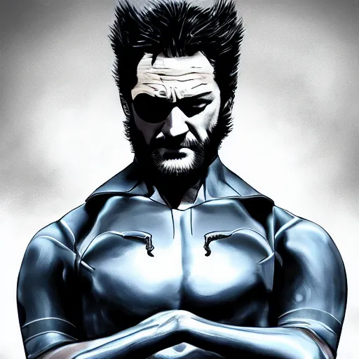 Prompt: Tom Hardy as wolverine in Black leather suit Digital art 4K quality Photorealism