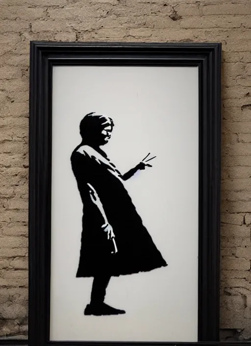 Prompt: banksy gallery poster