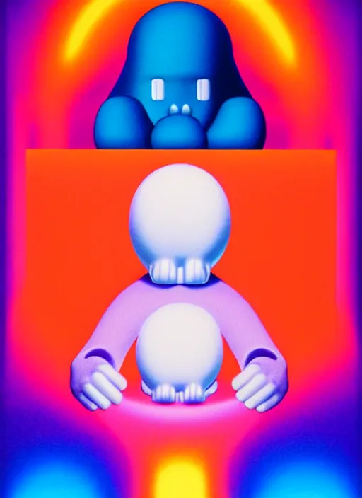 Image similar to ghost by shusei nagaoka, kaws, david rudnick, airbrush on canvas, pastell colours, cell shaded, 8 k