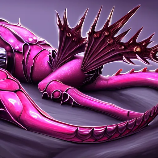 Image similar to very close up foot shot, detailed foot shot, hyperdetailed elegant beautiful stunning anthropomorphic hot mecha female dragon showing detailed sharp dragon claws close to camera, laying on beach, soft pads, sharp silver armor, fuchsia skin, feet art, warframe destiny fanart, feet art, dragon paws, furaffinity, deviantart, octane, ekasportal