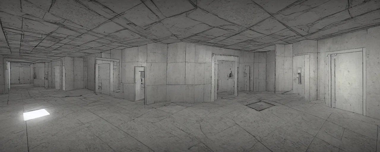 Prompt: scp foundation containment site 1 9 front entrance, detailed, realistic