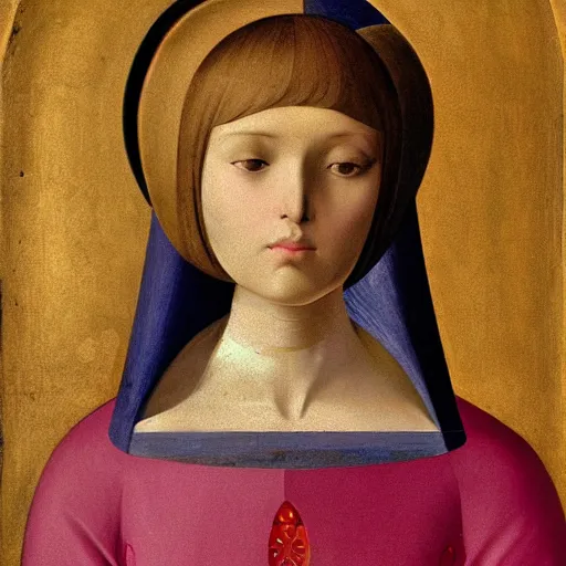 Image similar to a portrait of a female android by fra angelico