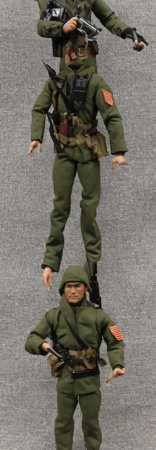 Prompt: 1 9 8 0 hasbro style gi joe action figure, full body, highly detailed. military, sci fi, photorealistic