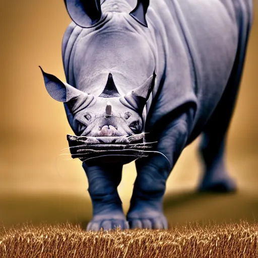 Image similar to a feline cat - rhino - hybrid, animal photography