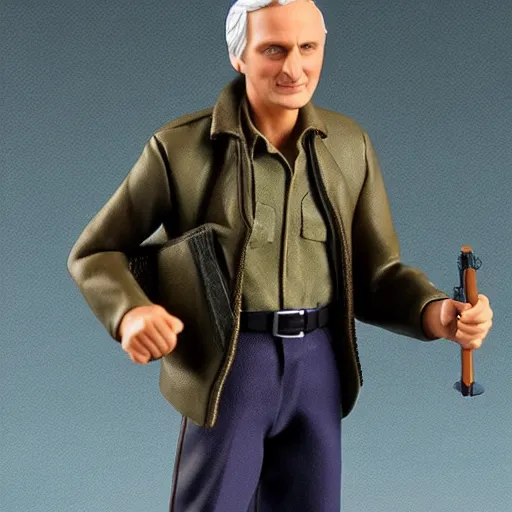 Image similar to 5 inch figure of alan alda as hawkeye from mash, toy, realistic, studio lighting