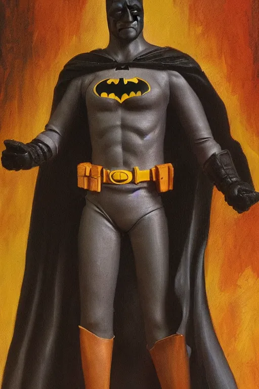 Image similar to painting of batman hot toys'sideshow painting the style of leonardo da vinci