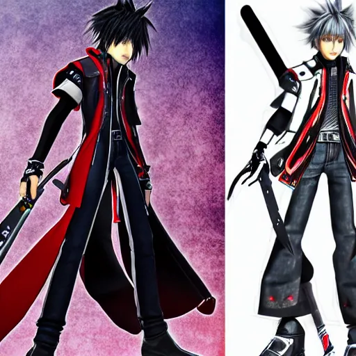 Prompt: a typical tetsuya nomura character design