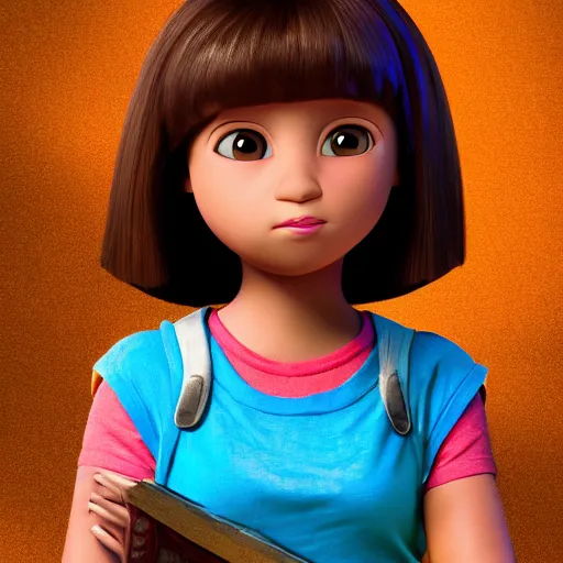 Prompt: Portrait of historically accurate, real teen dora the explorer, intricate, elegant, highly detailed, digital photograph, photorealistic, 8k, cinematic, smooth, sharp focus