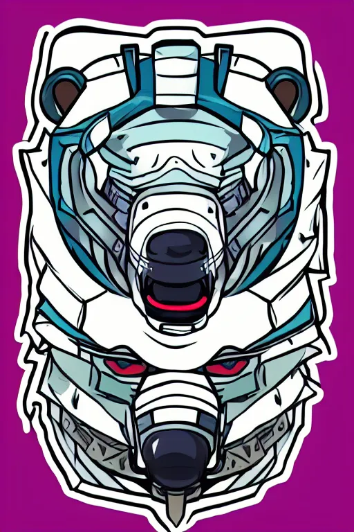 Image similar to Portrait of a polar bear in samurai armor, knight, medieval, sticker, colorful, illustration, highly detailed, simple, smooth and clean vector curves, no jagged lines, vector art, smooth