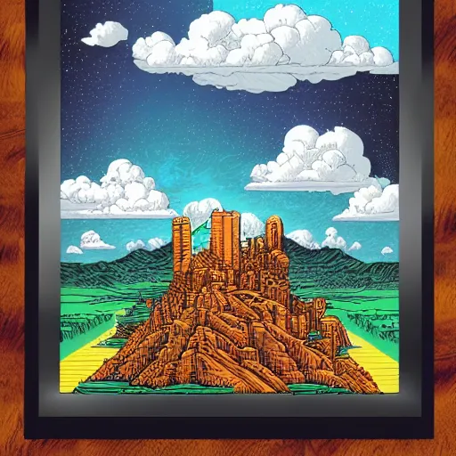 Prompt: Clouds by Dan Mumford