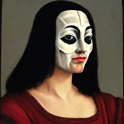 Prompt: a renaissance style portrait painting of V for Vendetta