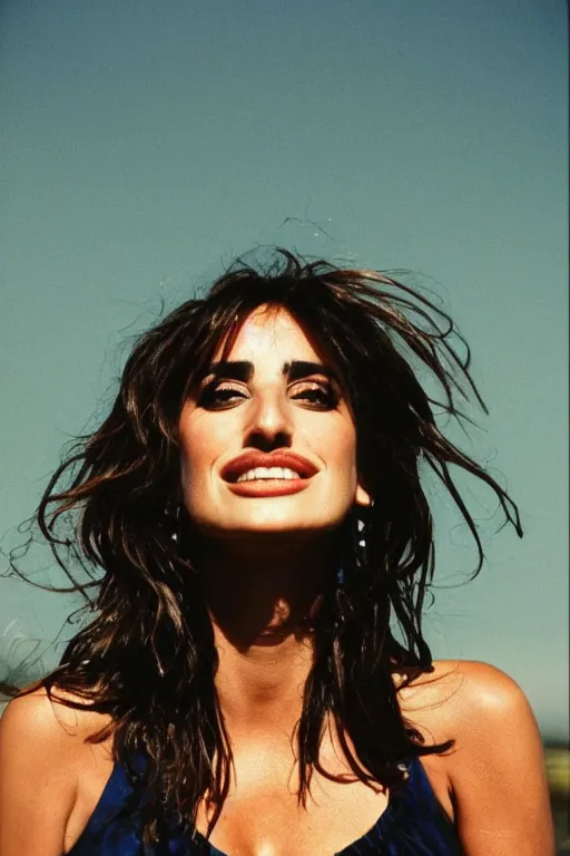 Prompt: photo of penelope cruz,, mid shot, 3 5 mm, kodak gold 2 0 0