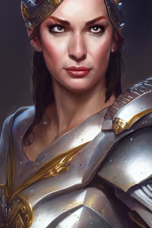 Image similar to amazon valkyrie athena, d & d, fantasy, portrait, highly detailed, headshot, digital painting, trending on artstation, concept art, sharp focus, illustration, art by artgerm and greg rutkowski and magali villeneuve