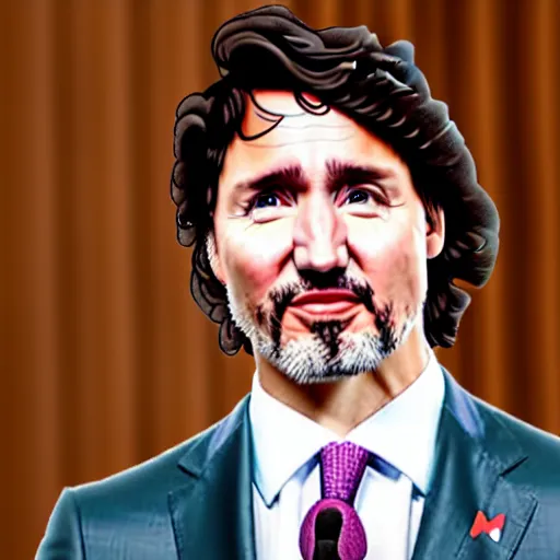 Image similar to justin trudeau as a fancy sock puppet