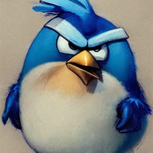 Image similar to ( ( ( ( ( blue, angry bird. muted colors. ) ) ) ) ) by jean - baptiste monge!!!!!!!!!!!!!!!!!!!!!!!!!!!