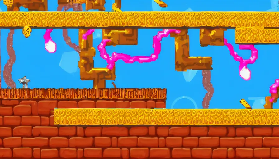 Prompt: Screenshot of the videogame ‘Super Slurpers Golden’