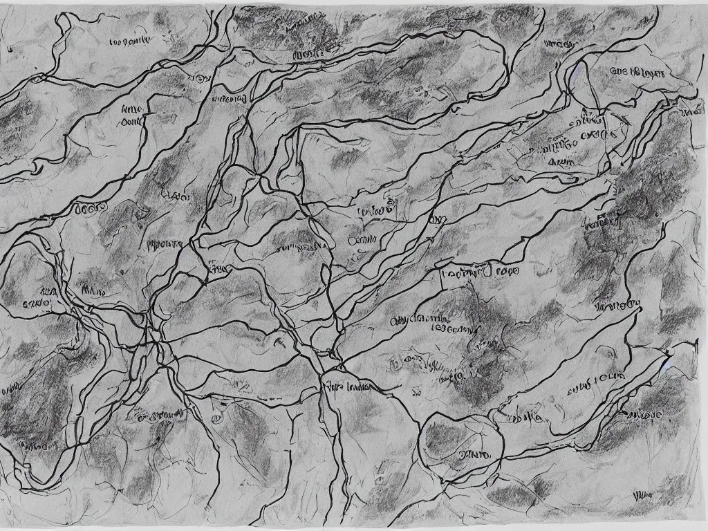 Image similar to A map of South Carolina's cave system, Ink drawing by Deven Rue, fine point pen