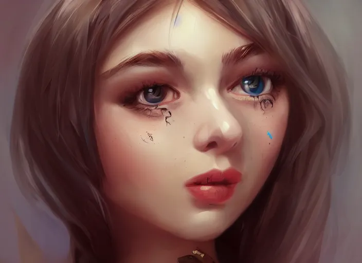 Prompt: cute girl in style Anna Zhilina trending on ArtStation, deviantart, stylized portrait H 704