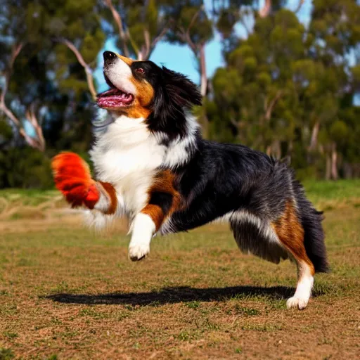 Prompt: australian shepherd casting a fireball