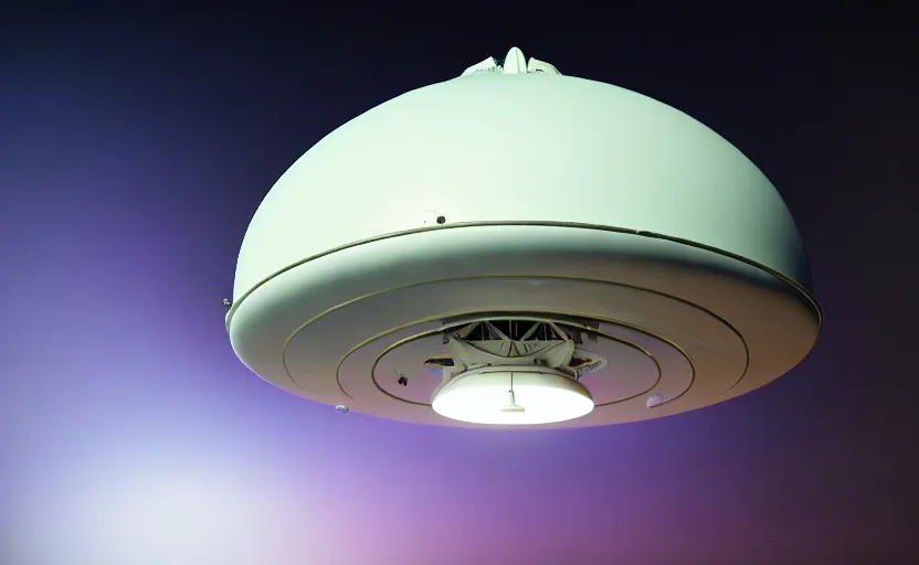 Image similar to a pastel color secret ufo hangar s - 4 bob lazar flying saucer, extremely intricate and detailed 8 k cinematic lighting, hyper realism