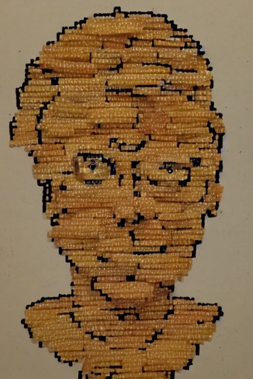 Image similar to a portrait of philip fry from futurama made out of french fries, realistic, 4 k.