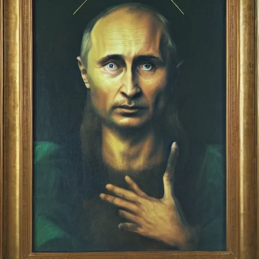 Prompt: vision of ezekiel with vladimir putin, portrait