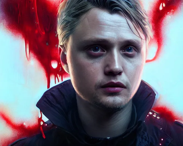 Prompt: highly detailed portrait of michael pitt as an android covered in blood, in detroit : become human, stephen bliss, unreal engine, fantasy art by greg rutkowski, loish, rhads, ferdinand knab, makoto shinkai and lois van baarle, ilya kuvshinov, rossdraws, tom bagshaw, global illumination, radiant light, detailed and intricate environment