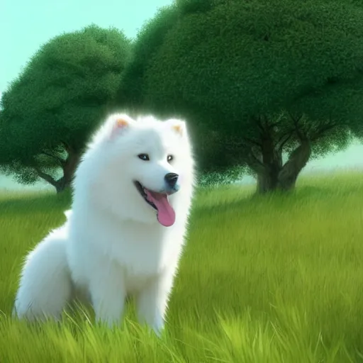 a wholesome animation key shot of a samoyed dog in a | Stable Diffusion ...