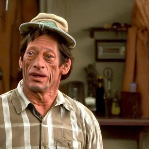 Image similar to jim varney as rickety cricket, it's always sunny in philadelphia, 8 k