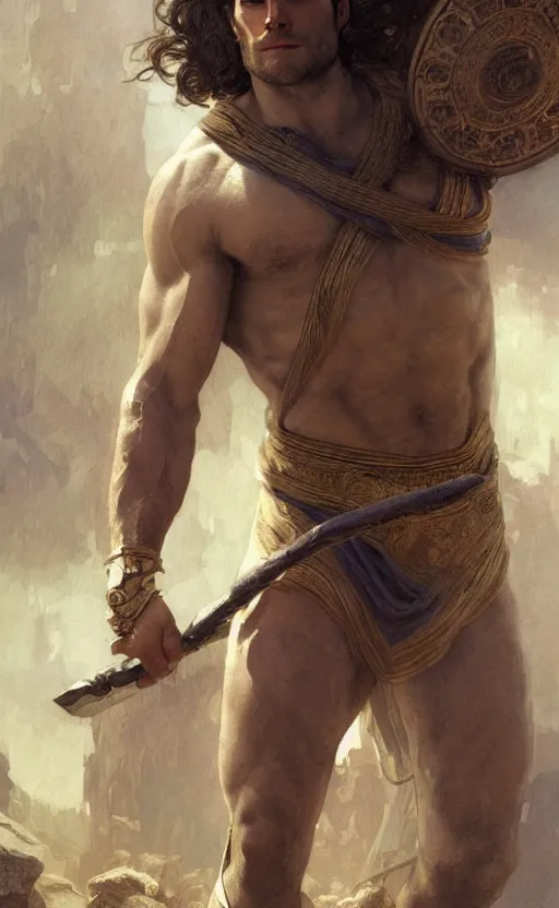 Image similar to Henry Cavill as a Greek god, gorgeous, amazing, muscular, intricate, highly detailed, digital painting, artstation, concept art, sharp focus, illustration, art by greg rutkowski and alphonse mucha