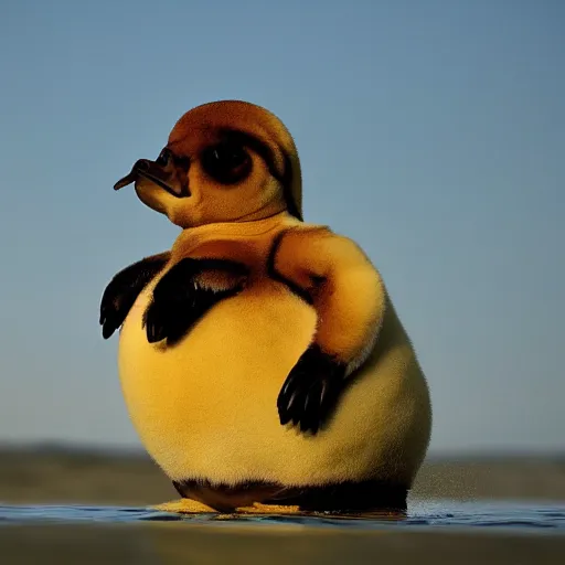 Prompt: national geographic professional photo of psyduck, award winning