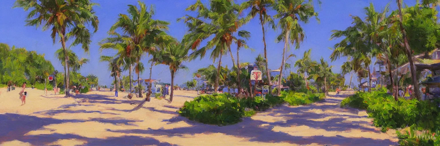 Image similar to summer street near a beach, by Jeremy Fenske