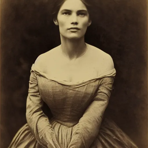 Image similar to sofia vergara by julia margaret cameron 1 8 8 0 s, realistic, body shot, sharp focus, 8 k high definition, insanely detailed, intricate, elegant