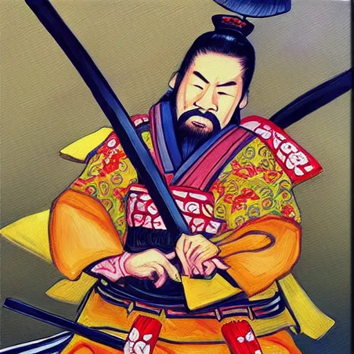 Prompt: “buff Samurai oil panting”